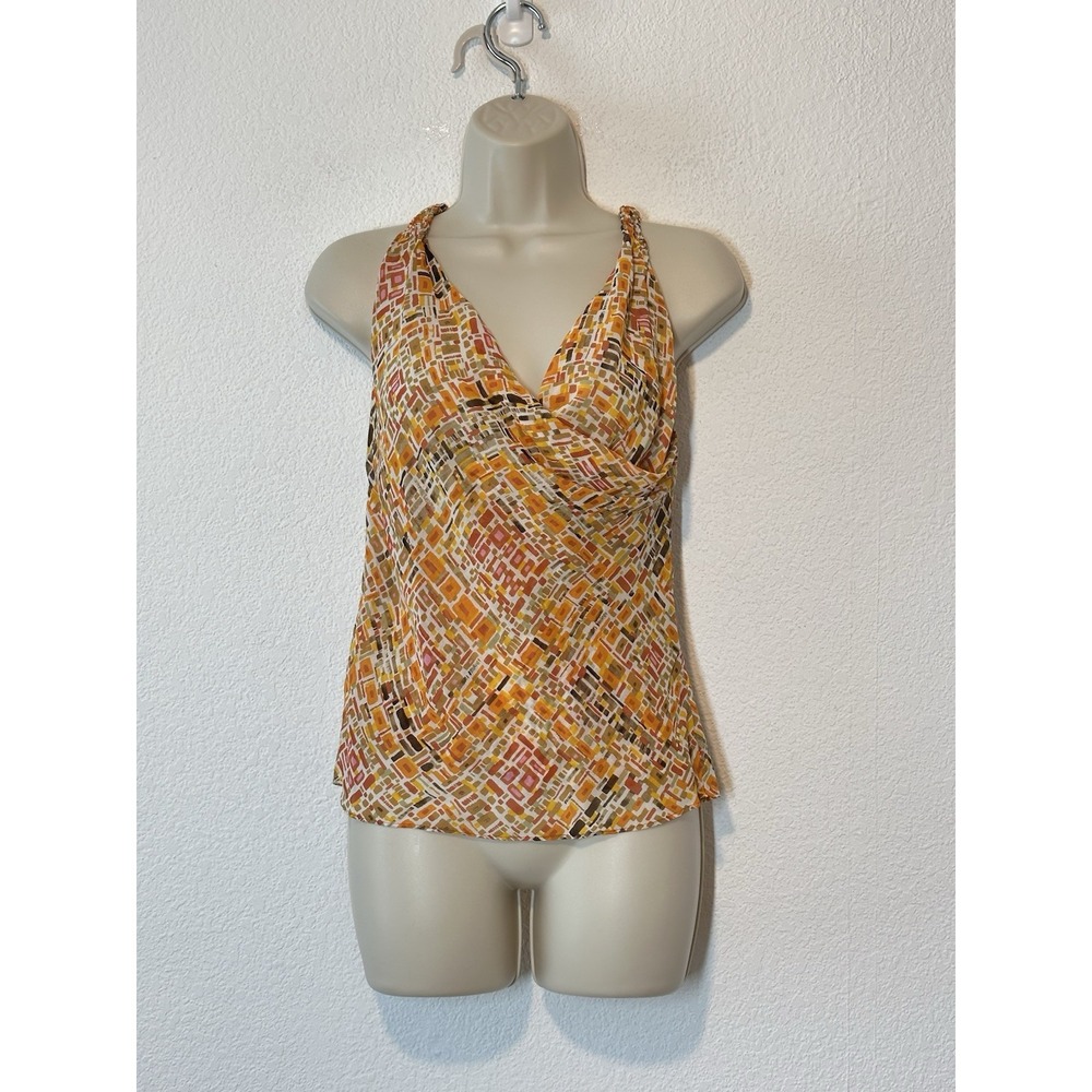 Vintage Y2K The Limited Silk Sleeveless Drapey Neck Blouse Top Dainty Coquette M